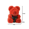 Dekorativa blommor kransar 40 cm björn av rosor med LED -presentförpackning Teddy Rose Soap Foam Flower Artificial Presents for Women Valentines7 DH8QE