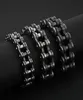 18mm 22mm Large Heavy Men039s Black Biker Motorcycle Chain Bracelet Punk Hiphop Cool Brush Black 316L Stainless Steel Bicycle B6692402