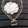 designer sieraden ketting Merk Deigner Vergulde Sier Hanger Fahion Vrouwen Roestvrij Staal Letter Link Ketting Trui Keten Sieraden