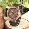 Table Clocks Unique Irregular Pattern Wood Watches Quartz Timepiece Men's Genuine Leather Casual Fashion Male Wooden Clock 2024