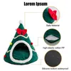 YOKEE Christmas Cozy Nesk Bed Cat House Pet for Small Dogs Puppy Mat Kitten Cave Winter Warm Soft Comfortable Basket Deep Sleep 240103