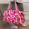 Modne podróże torby wuchowe Kobiety Leopard Big Nylon Tote Fitness Gym Ladie