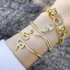 Designer jewelry Car tiress Bracelets Light luxury design zircon snake bracelet ins style sparkling diamond hollow leopard head With Original Box