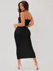 Werk Jurken Sets Outifits 2024 Effen Kleur Borst Wrap Corp Top Rok Set Van Twee Mode Casual Stukken Voor Vrouwen elegante Vrouwelijke