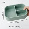 920ml/700ml Bento Boxes 3グリッドシリコンランチ食品保管コンテナ電子レンジ食器洗い機安全なポータブルボウル240103