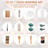 Sushi Making Kit 20 in 1 Bazooka Roller With Knife Bamboo Mats Rice Mold Chopsticks Sauce Dishes 240103