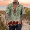 Camicie casual da uomo Camicia hawaiana Grafica floreale Stampa 3D Cardigan a maniche corte giallo chiaro Abbigliamento T-shirt da spiaggia tropicale SX-5XL