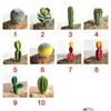 Couronnes de fleurs décoratives 1pc plantes de simulation créative bricolage paysage faux cactus jardin vif succulents mariage décors de bureau à domicile A Dhy81