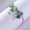 Bedelarmbanden St. Patrick's Day armband voor vrouwen meisjes groen kristal kralen hanger Bangle DIY handgemaakte verjaardagscadeau