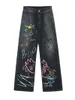 Damesjeans Harajuku Graffiti Gedrukt Streetwear Nijlpaard Baggy Esthetische Grunge Vintage Hoge Wasit Wijde Pijpen Broek Koreaanse Y2k Broek