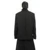 Ternos masculinos pfnw rasgado retalhos terno jaquetas americano elegante nicho design escuro wear masculino blazer casacos 2024 outono chique 28w2274