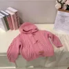 Jackets Spring Autumn Clothes Korean Children's Knitted Hooded Outerwear Vintage Sweater Cardigan Girls From 3 To 8 Years