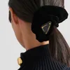 Women Brand Velvet Bow Scrunchies Designer Jewelry Letter Hair Rubber Band Elastic HairRope Ponytail Holder Luxury Hair Accessories