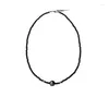 Hänghalsband harajuku drake mönster svarta pärlor halsband för kvinnor män vintage trend y2k pärlkokare på halsen