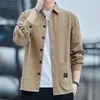 Heren casual shirts 2024 lente heren militaire tactische effen jurk met lange mouwen mannelijk zwart kaki basis werk cargo