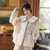 Nachtkleding voor dames Speciale aanbieding Tail Goods Winterkoraalfleece Pyjama Dames Zoet en schattig Cartoon Eenvoudig verdikt Warm Set Homewear