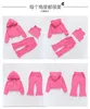 Clothing Sets Fashion Baby Girls Clothes 3pcs Vest Hoodie Pants Set Waffle Cotton Grey Solid Suit For Girl Kids Loungewear Outfit