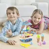 Jouet de camion de crème glacée semblant jouets de chariot de crème glacée pour les garçons Mini jouets de jeu pour tout-petits pour cadeaux d'anniversaire pour enfants amusants et éducatifs 240104