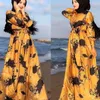 Robes décontractées 2024 Femmes Mode Imprimer Musulman Maxi Robe De Luxe Ethnique Broderie Fête Slim Fit Classique Islam Marocain