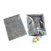 Resealable Bags Foil Pouch Bag Flat mylar Bag for Party Favor Food Storage Holographic Color with glitter star Wexwh