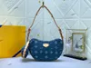 M46856 7A kvalitetsdesigner denim handväskor förföljer stor kapacitet shopping väska kvinnor män totes reser nya mode axelväskor crossbody blue canvas sac pea bun