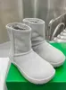 Botteg Venets Snap Snow Boots ANN Genuine Fur Piece Plush Thickened Waterproof Cotton ShoesQQ