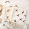 Filtar Tassel Muslin Squares Sleepwear For Born Baby Filt Crinkle Diaper Cotton Gaze Bath Handduk