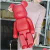 Movie Games Est 1000% 70Cm Bearbrick Evade Glue Preto.Figuras de urso branco e vermelho brinquedo para colecionadores Berbrick Art Work Model Decor Dhyra