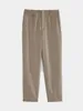 Women's Pants Wool Tapered Mid-high Waist Cropped Trousers Basic All-match Women