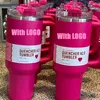 US Stock 1: 1 Logo Cosmo Pink Target Red Ready to Ship Mugs Checher Tumblers H2.0 40oz كؤوس مع غطاء مقبض السيليكون وقشور جيل ثاني أكواب ماء.