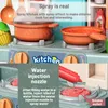 Children'S Play House Spray Kitchen Simulation Table Utensils Boys Girls Cook Mini Food Educational Toy Set Christmas Gifts 240104