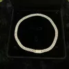 Hurtowa cena Pass Tester Diamentowy 6 mm 8 mm 10 mm 12 mm 2Rows Kubański naszyjnik 925 Srebrny Srebrny Łańcuch Link Moissanite Cuban Link