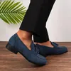 Mocassins de marque Vintage pour hommes, chaussures classiques à enfiler, décontractées, de conduite, pour robe de mariage, avec pompon pointu, 240104