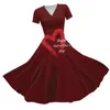 Party Dresses Long Dress Daily Ankle-Length Winter Women 2024 V-Neck Short Sleeves Valentine'S Day Frocks For Vestidos Longos