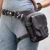 Midcentury Punk Retro Waist Bag Belt Crossbody Ladies Outdoor Leg Protection Riveted Zipper Mobile Phone Packs Fanny Messenger 240103