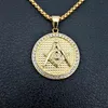 Unik design frimurer Signet Past Master Masonic Pendants Round Coin AG Emblem Pendant Halsband smycken Män rostfritt stål