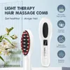 Electric Vibration Hair Massage Comb Red Blue Light Therapy Hair Massage Comb Portable Micro-current Medicine Applicator Comb 240104