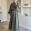 Ubranie etniczne 2024 Islam Abaya Dress Flower Lantern rękawy luźne kobiety muzułmańskie