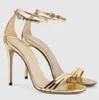 Luksusowa elegancka marka damskie sandały sandały buty patentowe skórzana sukienka Lady High Obc-Strap Gladiator Sandalias High Heels Bute Black Różowy zielony z pudełkiem