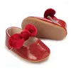 First Walkers Toddler Baby Girl PU Leather Shoes Born Infant Bowknot Mary Jane Flats Soft Sole Crib Non-Slip Prewalker 0-18 Months