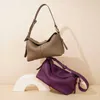 Evening Bags Motingsome Fashionable 2024 Genuine Leather Woman Spring Lady Underarm Simply Shoulder Purse Pillow Tote