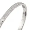 Designer armband tunt kärlek full diamantskruv armband mode smycken kvinnan 3,65 mm rosguld platina armband för kvinnor vuxna