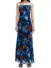 Casual Dresses Women Sleeveless Floral Blue Dress Backless Long Party For Cocktail Beach Street Summer Clothing