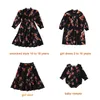 Fall Baby Bird Pattern Family Matching Clothes Teen Girls Cotton Midi DressGirl Smocked Style Romper #7700 240104