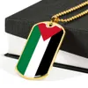 Emaljerad rostfritt stål 18K Guldpläterad Map Palestine Products Flag Tag Pendant Halsband