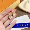 Earrings Young Charming Womens Earrings Gold Plated Luxury Lock Stud Earrings Winter New Fashion Girl Jewelry Classic Designer Brand Gift Gold Plated Earrings