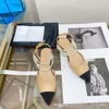 Designer Heels Schuhe speicherte Perlenkette flache Sandalen Frauenbeutel