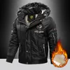 Inverno masculino quente com capuz jaqueta de pele gola jaqueta casaco de lã forrado casaco moda casual jaquetas superiores para homem 240103