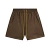 Bordado carta cor sólida cordão shorts americano rua moda marca solta casual esportes capris verão masculino