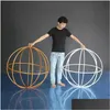 Party Decoration Iron Round Mars Fold Ball Hanging Telescopic Wedding Background Props Window Stage Drop Delivery Home Garden Festiv Dhei3